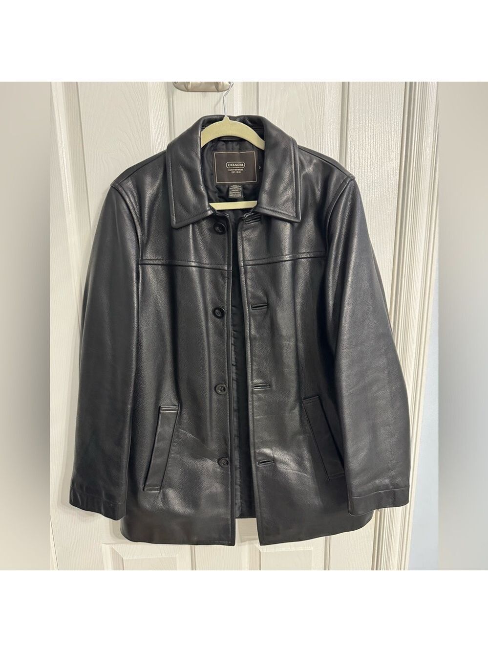 Coach - Men’s Leather Car Coat - Small - EUC Pebbled, SOFT leather - Vintage